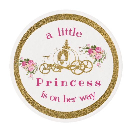 Princess Baby shower cupcake toppers Edible Edible Frosting Rounds (Front)