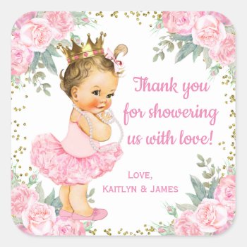 Princess Baby Shower Favor Stickers by The_Vintage_Boutique at Zazzle