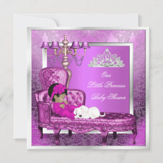 Princess Baby Shower Girl Pink Cute Baby Girl Invitation