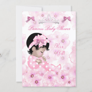 Princess Baby Shower Girl Pink Floral Asian Invitation