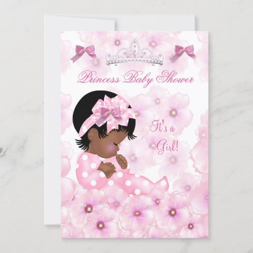 Princess Baby Shower Girl Pink Floral Ethnic Invitation