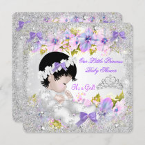 Princess Baby Shower Girl Pink Purple Snowflake Invitation