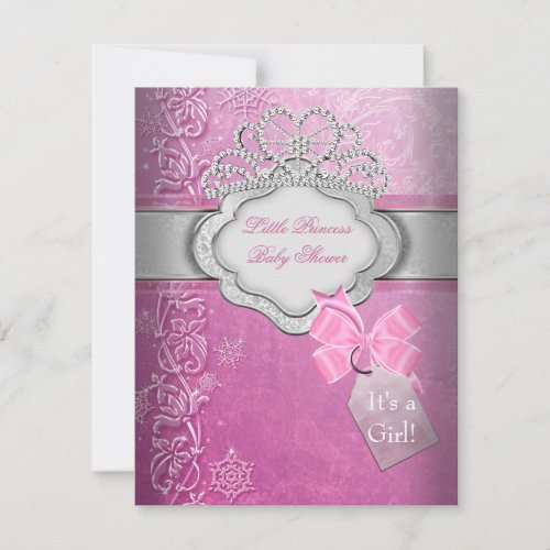 Princess Baby Shower Girl Pink Tiara Princess Invites