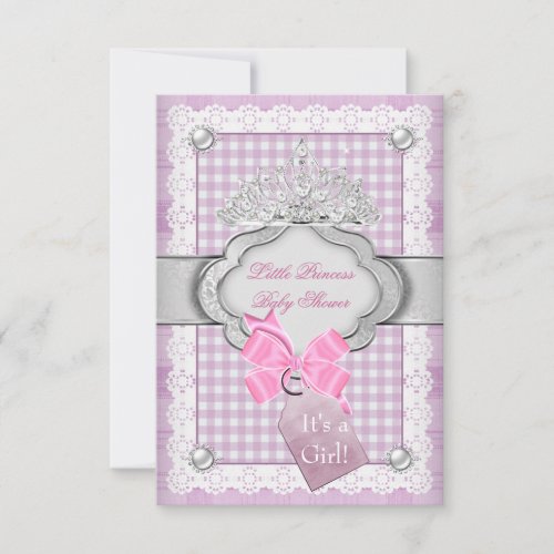 Princess Baby Shower Girl Pink Tiara Princess Invite