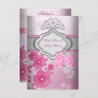 Princess Baby Shower Girl Pink Tiara Princess Invitation