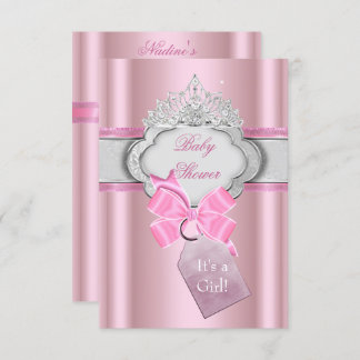 Princess Baby Shower Girl Pink Tiara Princess Invitation