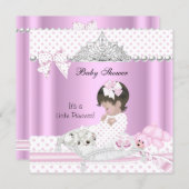 Princess Baby Shower Girl Puppy Tiara Invitation (Front/Back)