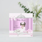 Princess Baby Shower Girl Puppy Tiara Invitation (Standing Front)