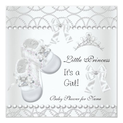 White And Silver Baby Shower Invitations 7