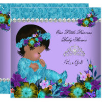 Princess Baby Shower Girl Teal Blue Purple Card