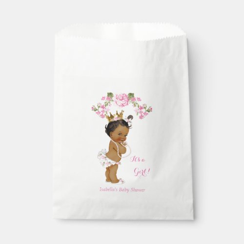 Princess Baby Shower Girl White Pink Ethnic Favor Bag
