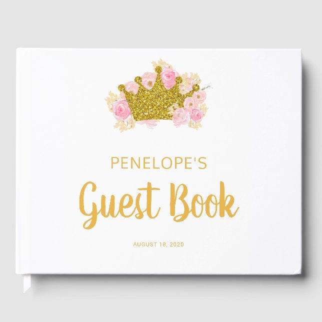 Princess Baby Shower Guest Book, Fairytale Guest Book (Front)