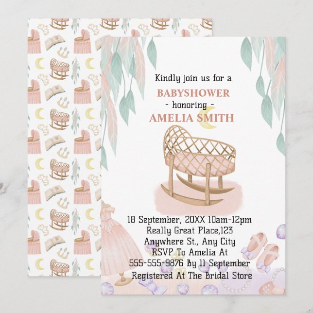 Princess Baby Shower   Invitation (Front/Back)