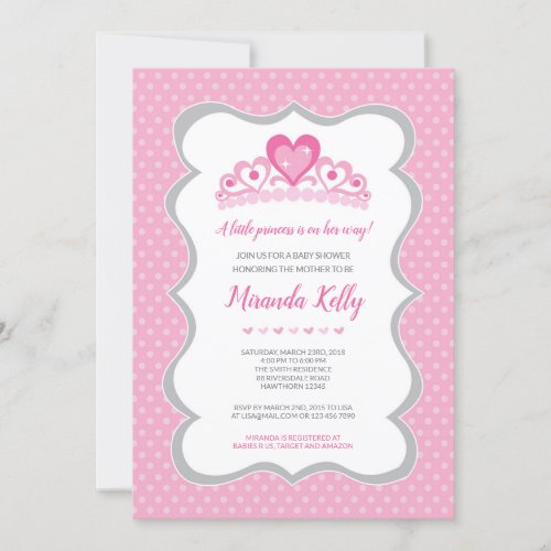 Princess Baby Shower Invitation Girl Baby Shower Invitation