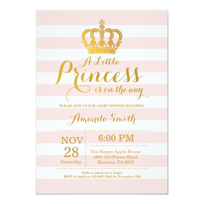 zazzle princess baby shower invitations