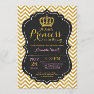 Princess Baby Shower Invitation Pink and Gold