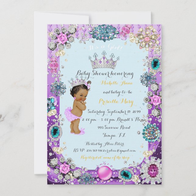Princess Baby Shower Invitation, Princess Invitation (Front)