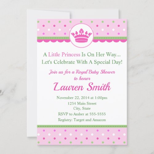 Princess Baby Shower Invitation Royal Shower