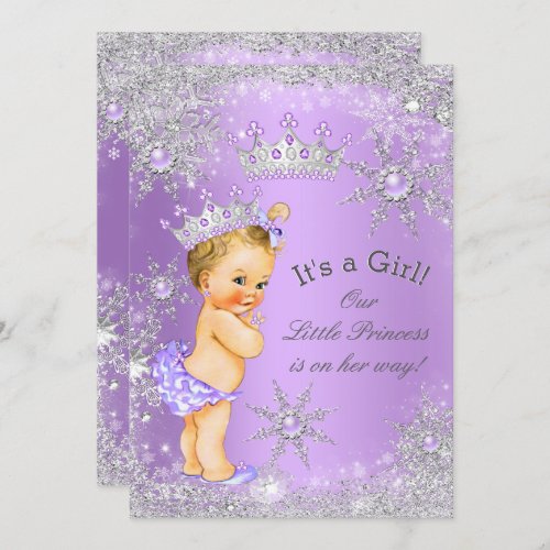 Princess Baby Shower Lavender Wonderland Blonde Invitation