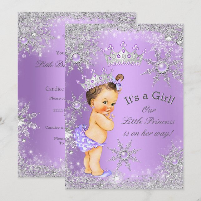 Princess Baby Shower Lavender Wonderland Invitation (Front/Back)