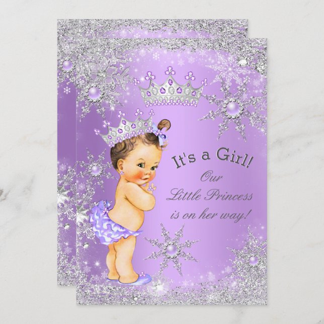 Princess Baby Shower Lavender Wonderland Invitation (Front/Back)