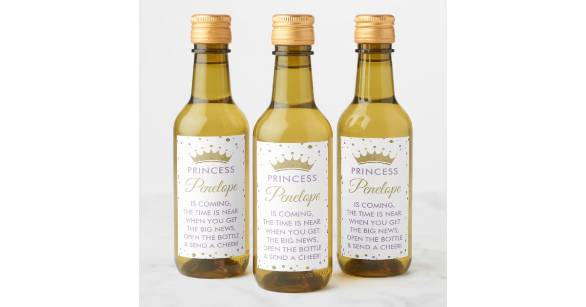 Princess Baby Shower Mini Wine Bottle Labels Zazzle Com