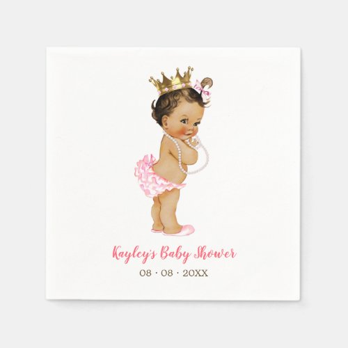 Princess Baby Shower Napkin Vintage Pink