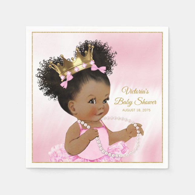 Princess Baby Shower Paper Napkins (Front)