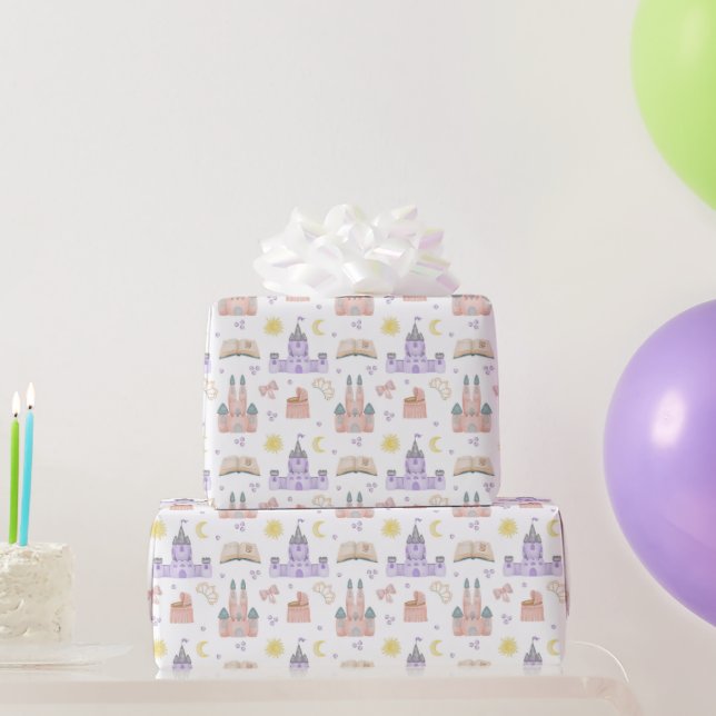 Princess Baby Shower Pattern Wrapping Paper (Party Gifts)