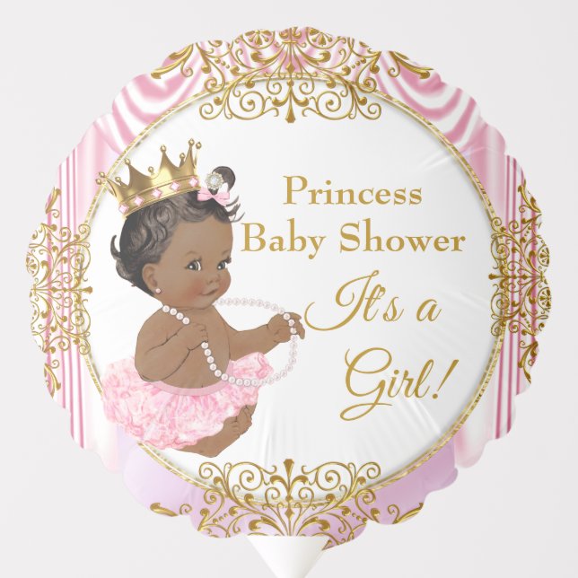 Princess Baby Shower Pink Silk Ethnic Balloon (Front)