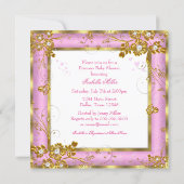 Princess Baby Shower Pink Tutu Floral Blonde Invitation (Back)