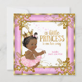 Princess Baby Shower Pink Tutu Floral Ethnic Invitation (Front)