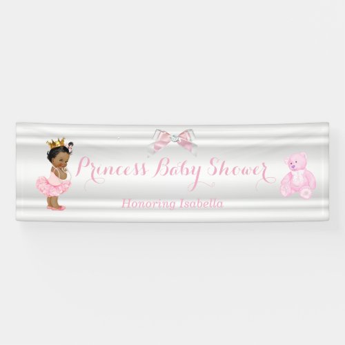 Princess Baby Shower Pink White Ethnic Banner