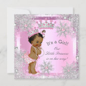Princess Baby Shower Pink Winter Wonderland Ethnic Invitation (Front)