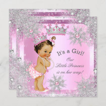 Princess Baby Shower Pink Winter Wonderland Invitation