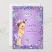 Princess Baby Shower Purple Teal Blue Pink Invitation (Front)