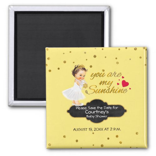 Princess Baby Shower Save the Date  My Sunshine Magnet