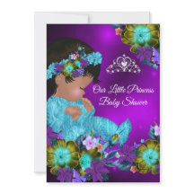 Princess Baby Shower Teal Blue Purple Girl Ethnic