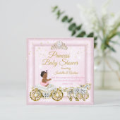 Princess Baby Shower Tiara Pink Carriage Ethnic Invitation (Standing Front)
