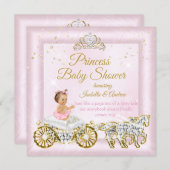 Princess Baby Shower Tiara Pink Carriage Invitation (Front/Back)