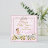 Princess Baby Shower Tiara Pink Carriage Invitation (Standing Front)