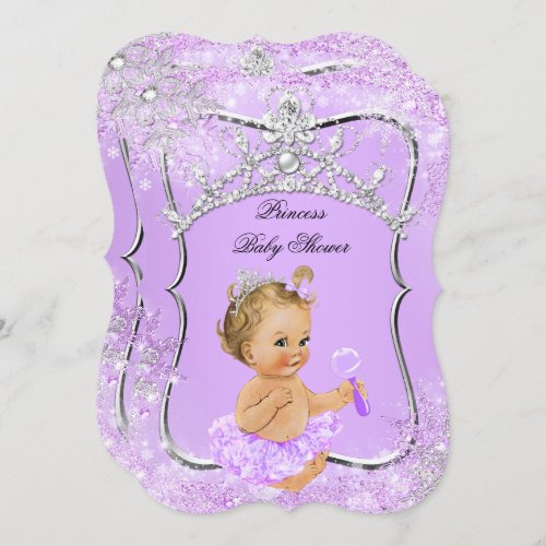 Princess Baby Shower Wonderland Lilac Blonde Invitation