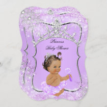 Princess Baby Shower Wonderland Lilac Brunette Invitation
