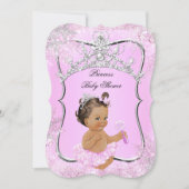 Princess Baby Shower Wonderland Pink Brunette Invitation (Front)