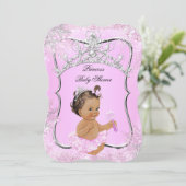 Princess Baby Shower Wonderland Pink Brunette Invitation (Standing Front)