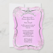 Princess Baby Shower Wonderland Pink Brunette Invitation (Back)