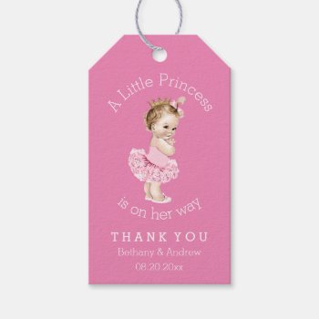 Princess Ballerina Baby Shower Pink Personalized Gift Tags by GroovyGraphics at Zazzle
