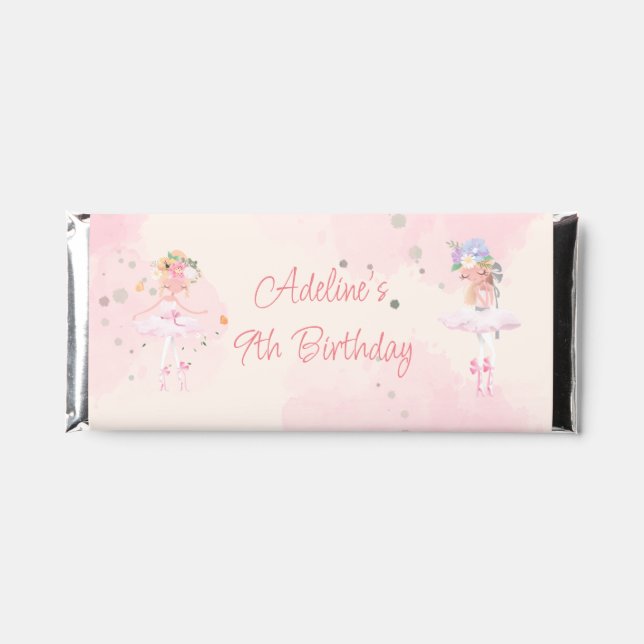 Princess Ballerina Birthday Hershey Bar Favors (Front)