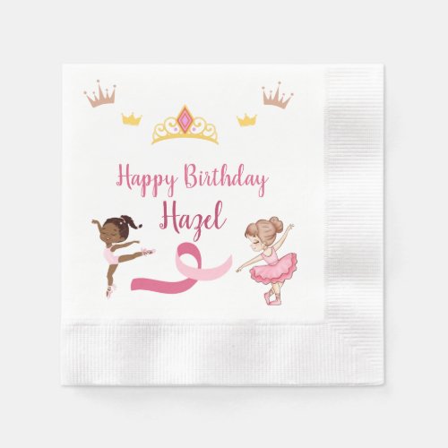 Princess Ballerina birthday paper napkins