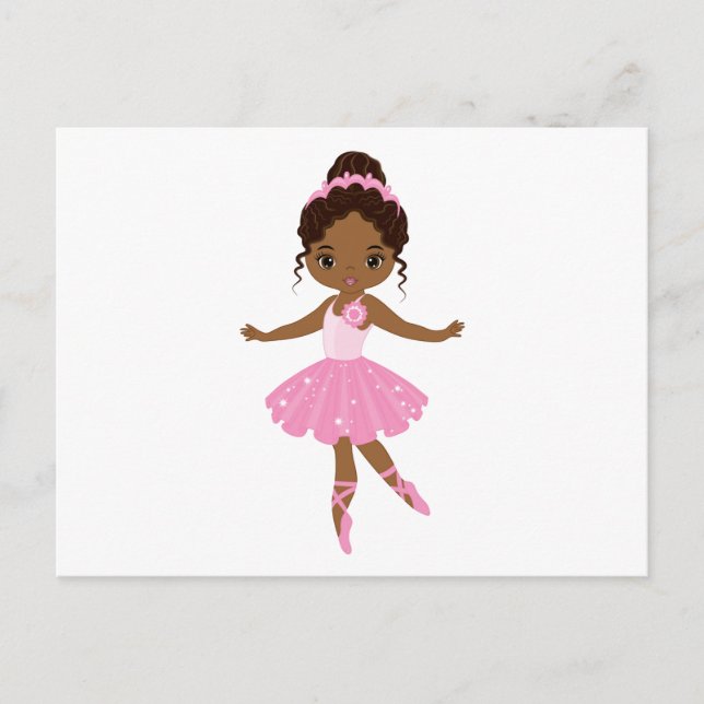 Princess Ballerina Invitation Postcard (Front)